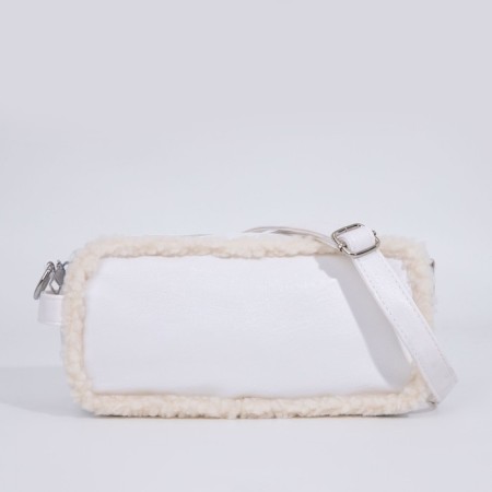 Bag Cross-Bodi with a zipper, white color