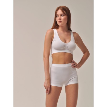 Female top with the effect "Push-AP" on the wide straps of Top Spalla Larga Push, size 44, white color-2