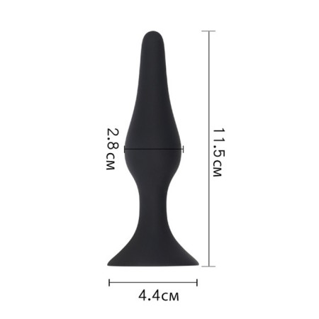 Anal traffic jam, oki-horses, cone, Soft silicone, 11.5 x 2.8 cm, black-1