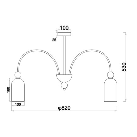 Ceiling lamp on the rod Ode E14x60W-5