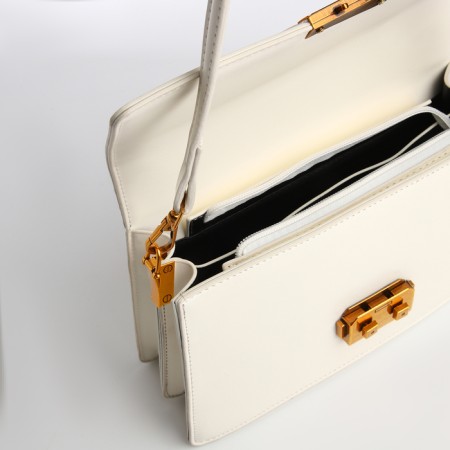 Female bag Textura, average size, milk color-8
