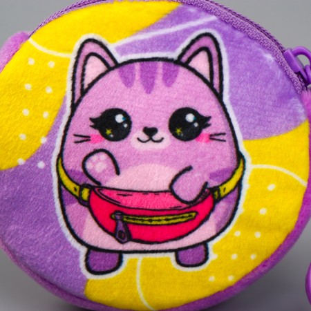 Kid wallet for a girl in the showbox "Beasts", plush, color mix-4