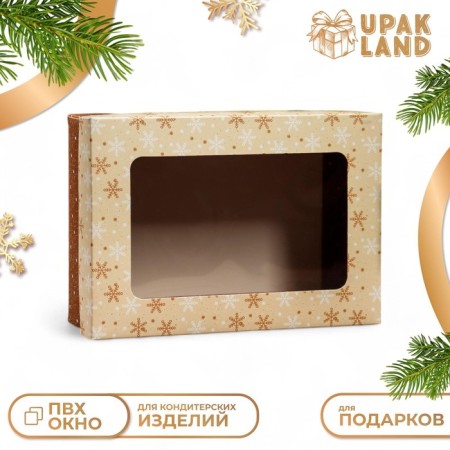 The box is folding, the lid is, with the “New Year's Snowflake” window 24 x 17 x 8 cm