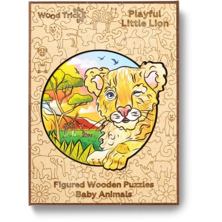 Wooden puzzle "Playful lion", 24 × 25 cm-4