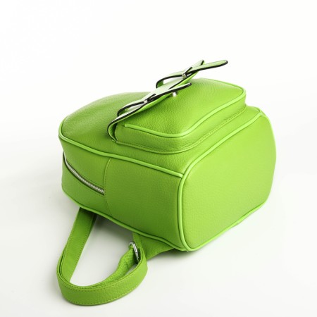 City backpack on a zipper, green color-4