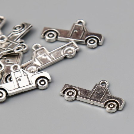 Decor metal "Truck" silver 1.4x2.6 cm-1