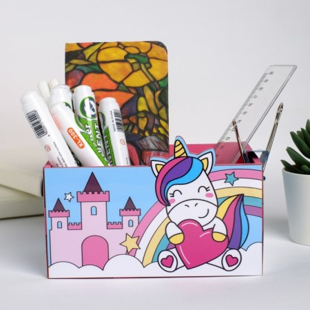 Organizer for the Office "Unicorn with Heart" Pink Castle-1