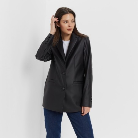 Women's jacket (eco -leather) minku: eco leather, black color, size 48-9
