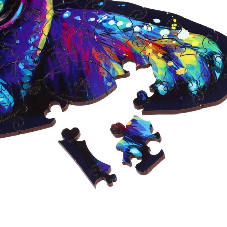 Wooden puzzle with a two -layer cover "Pug" m-2