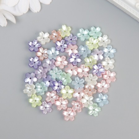 Beads for creativity plastic "Flower" color pearl set 50 pcs 1x1x0.3 cm