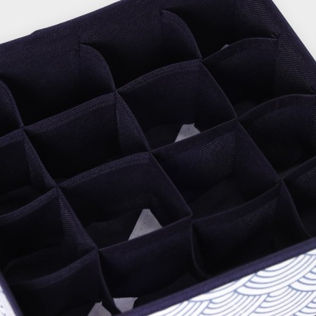 Organizer for storing linen Dalyan "Wave", 16 cells, 27 × 25 × 10 cm, blue color-2
