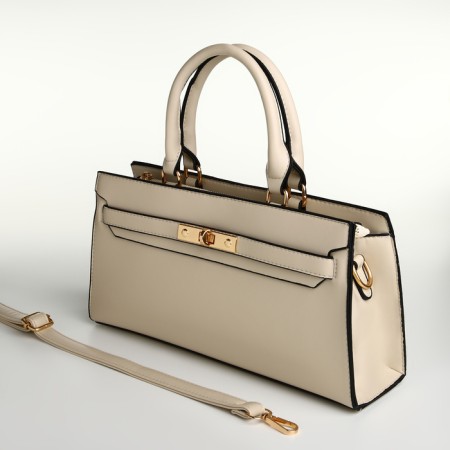 Women's bag with lightning, textura, average size, milk color-6