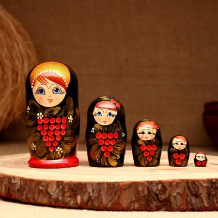 Matryoshka 5-doll "tina mountain ash", 10-11 cm