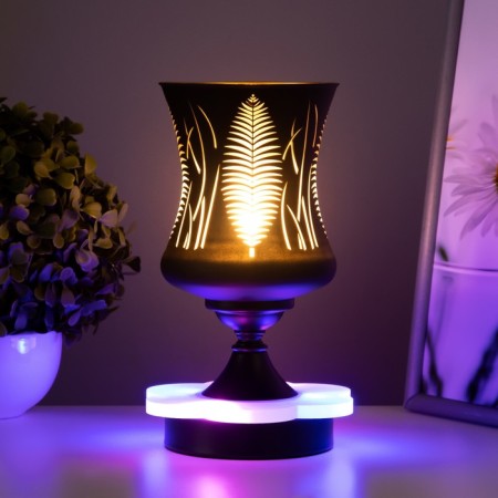 Aroma lace with backlight "Leaves" GU10 35W+RGB black 11x11x23 cm-2