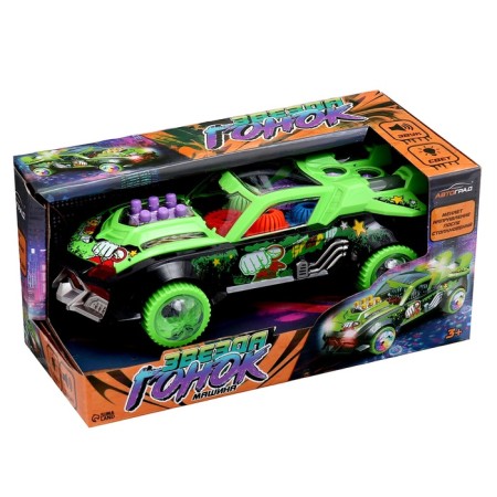 The machine "Racing", light and sound effects, works from batteries, green color-6
