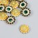 Decor for creativity plastic "Flower-sun emerald" set of 12 pcs 1.4x1.4 cm