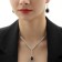 Set 2 objects: earrings, necklace "elite" drops of triangle, black and white color in silver