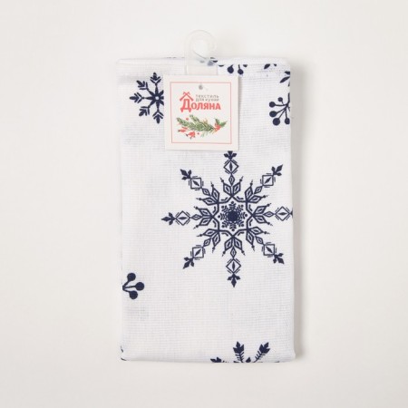 Towel "Dolyana" Blue Snowflakes 40x70 cm, 100% cotton, 164 g/m2-4