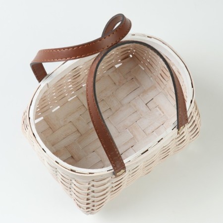 Wicker basket, 21 x 16 x 10/22 cm, white, sequoia-2