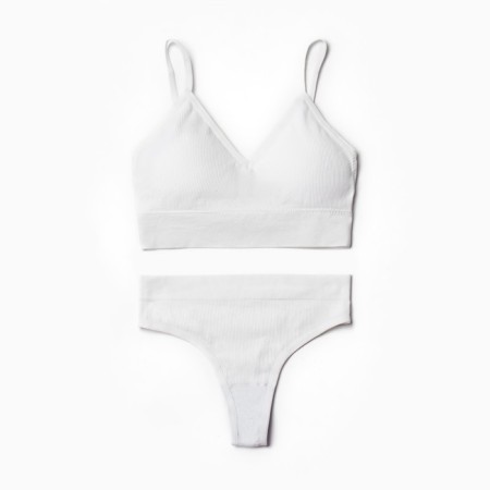 Female set (top, thongs), white color, size 42-46-5