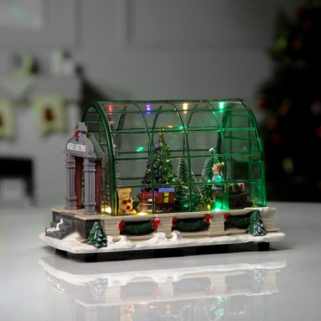 LED figure "Herring trees in the room" 23 × 15 × 14 cm, polystone, AAX3 batteries (not complete), USB, glow of multi