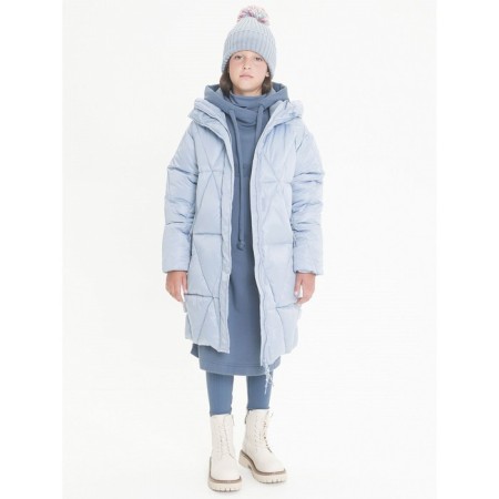 Coat for girls, height 122 cm, gray color-5