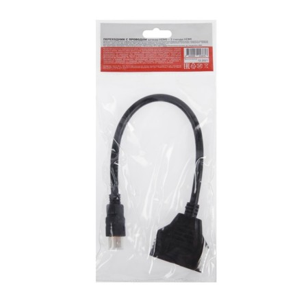 Rexant HDMI (M) adapter - 2XHDMI (F), black-2