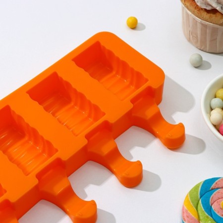 Ice Cream Form "Venice", silicone, 19.3 × 11 × 2.4 cm, 4 cells (5.5 × 2.9 cm), Mix color-4