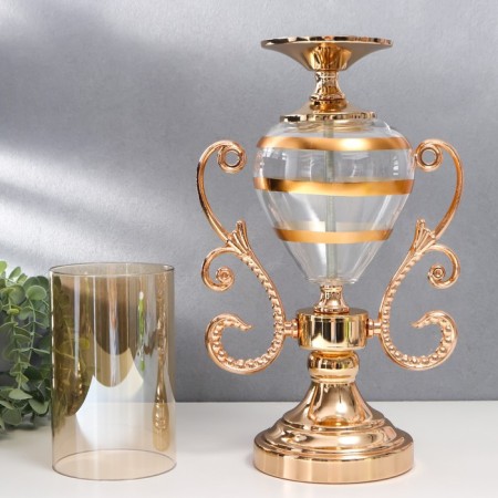 Summary metal, glass per 1 candle "Extraordinary Cup" Gold 55x14x23 cm-7