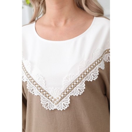 Women's dress, size 46, beige color-2