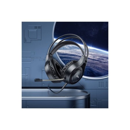 Hoco W106 headphones, game, wired, invoices, microphone, 1.8 m, black-5