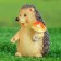 Garden figure "Hedgehog with fly agaric" 9x8.5x11cm