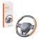 Airline steering linings, lateral, universal, suede/plastic, beige color, set 2 pcs 98279