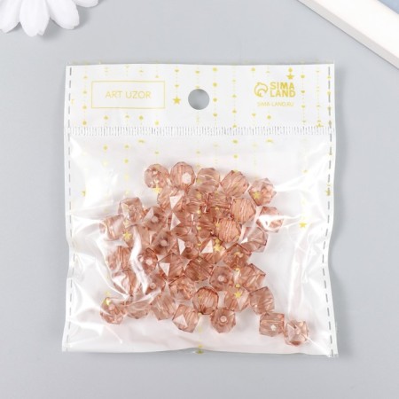 Plastic beads "Crystal polyhedron. Coffee" transparent set of 20 g 1x1x1 cm-2
