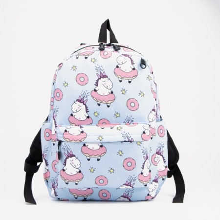 School backpack from lightning textiles, external pocket, pencil case, blue color-4
