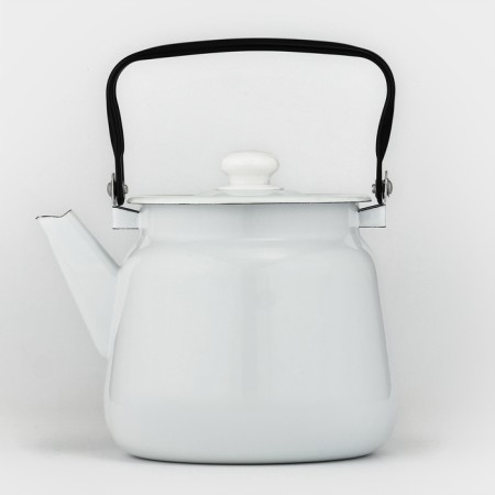 Kettle, 3.5 l, without a decolle, enameled cover, induction, white color