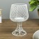 Climb metal 1 candle "glass" white 14.5x9.5x9.5 cm