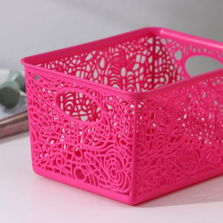 Storage basket "Lace Flowers", plastic, 14 × 10 × 8 cm, color mix-5