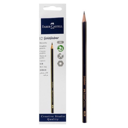 Pencil black-grane Faber-Castell Goldfaber 1221 H2 hexagonal, price for 1 piece