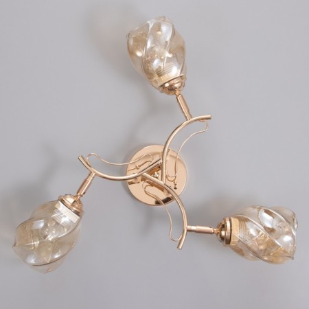 LUSTER "LOIS" 3x40W E27 gold 50x50x22cm-4