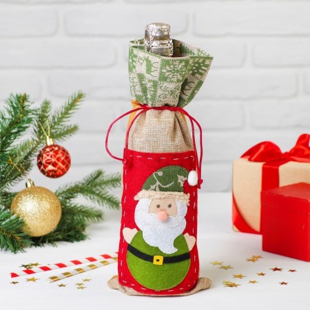 Czech on the bottle "Santa Claus" A cap with a pattern, color mix-1