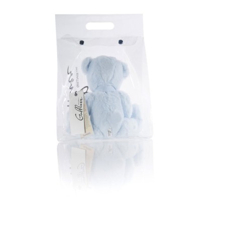 Gulliver soft toy Bear with a bow, blue color, 22 cm-3