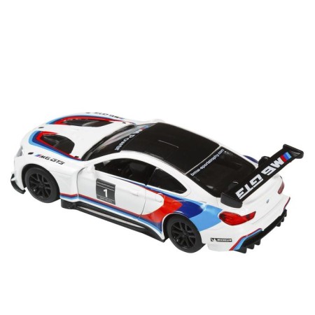 Metal machine BMW M6, 1:43, inertia, doors open, white color-8