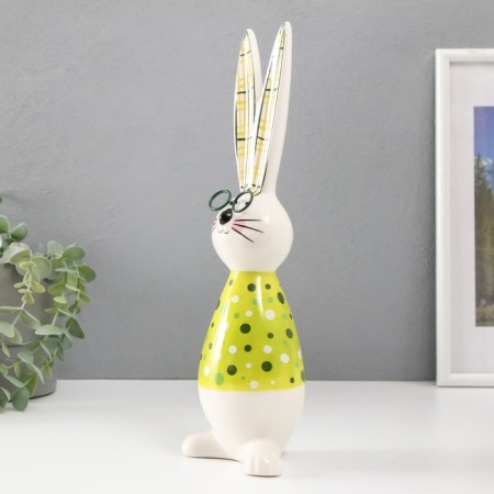 Souvenir Ceramics "Bunning Bunny, peas shirt" yellow-green 10x7.5x30.5 cm-1