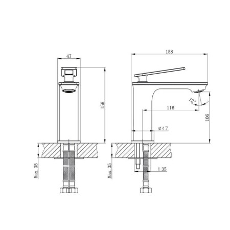 Mixer for the sink Rush Palm PL2530-11, single-leaf, chrome-1