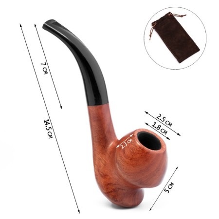 Knukeing pipe for tobacco "Commander premium", classic, red tree, length 14.5 cm, d-1.8
