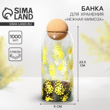 Банка для хранения «Нежная мимоза», 1000 мл
