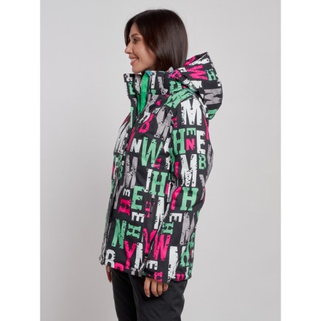 Ski jacket female winter, size 42, black color-1