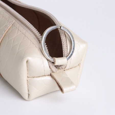 Textura zipper on the zipper, length 12.5 cm, ring, milk color-2