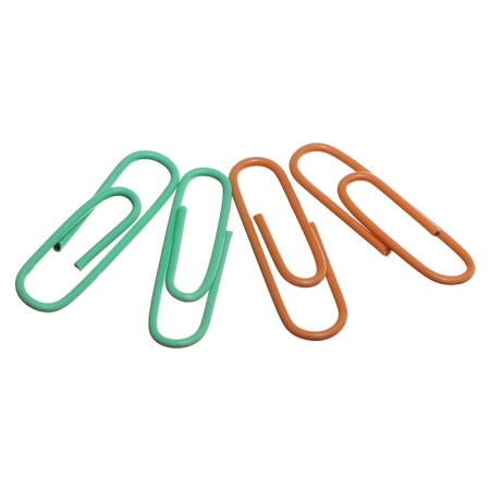 Office paper clips 28 mm, 100 pcs, Erichkrause "Pastel Bloom", with vinyl coating, plastic boxing, mix-1